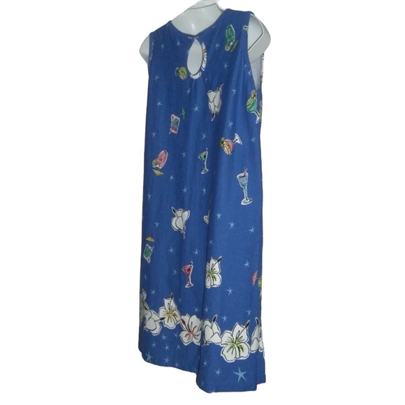 Vintage 80's Does 60's Dee Califonia Dress Cocktail Mod Hawaiian Beach Cruise M - Picture 7 of 13